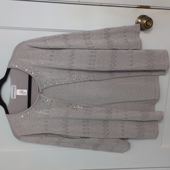 Alfred Dunner Sz M Silver Sparkly One Piece Top - Picture 1 of 5
